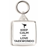 Keep Calm and Love Taekwondo - Square Keyring