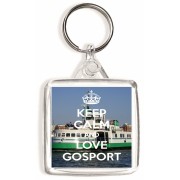 Keep Calm and Love Gosport - Square Keyring