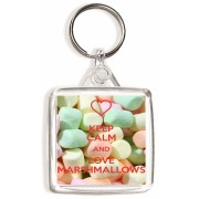 Keep Calm and Love Marshmallows - Square Keyring