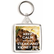 Keep Calm and Love Steak and Kidney Pie - Square Keyring
