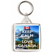 Keep Calm and Love Canada - Square Keyring