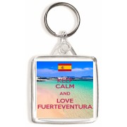 Keep Calm and Love Fuerteventura - Square Keyring