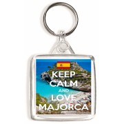 Keep Calm and Love Majorca - Square Keyring