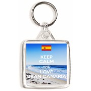 Keep Calm and Love Gran Canaria - Square Keyring