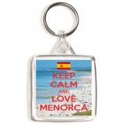Keep Calm and Love Menorca - Square Keyring