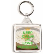 Keep Calm and Love Porridge - Square Keyring