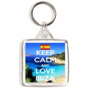 Keep Calm and Love Ibiza - Square Keyring