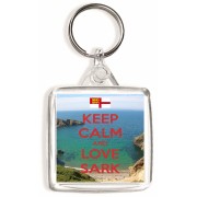 Keep Calm and Love Sark - Square Keyring