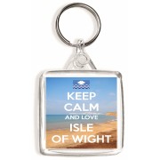 Keep Calm and Love Isle of Wight - Square Keyring