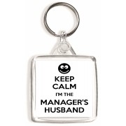 Keep Calm I'm the Manager's Husband - Square Keyring