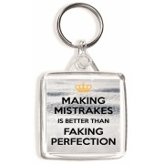 Making Mistrakes is Better than Faking Perfection - Square Keyring
