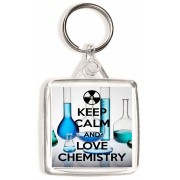 Keep Calm and Love Chemistry - Square Keyring