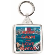 Keep Calm and Love Qatar - Square Keyring