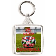 Keep Calm and Play Football - Square Keyring