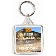 Keep Calm and Love Benidorm - Square Keyring