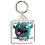 Happy Father's Day From your Little Monster! - Square Keyring