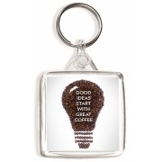 Good Ideas Start with Great Coffee - Square Keyring