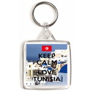 Keep Calm and Love Tunisia - Square Keyring