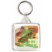 Keep Calm and Love Toad in the Hole - Square Keyring