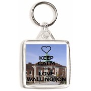 Keep Calm and Love Wallington - Square Keyring