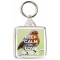 Keep Calm and Love Robins - Square Keyring