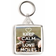 Keep Calm and Love Moles - Square Keyring