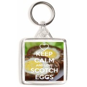 Keep Calm and Love Scotch Eggs - Square Keyring