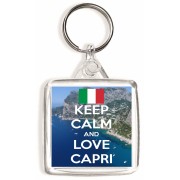 Keep Calm and Love Capri - Square Keyring