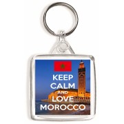 Keep Calm and Love Morocco - Square Keyring