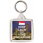 Keep Calm and Love Singapore - Square Keyring