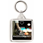 Keep Calm and Love Photography - Square Keyring