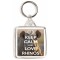 Keep Calm and Love Rhinos - Square Keyring