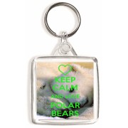 Keep Calm and Love Polar Bears - Square Keyring