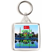 Keep Calm and Love Istanbul - Square Keyring