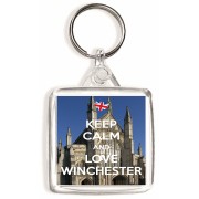 Keep Calm and Love Winchester - Square Keyring