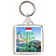 Keep Calm and Love Vienna - Square Keyring