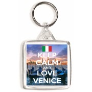 Keep Calm and Love Venice - Square Keyring