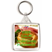 Keep Calm and Love Yorkshire Puddings - Square Keyring