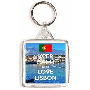 Keep Calm and Love Lisbon - Square Keyring