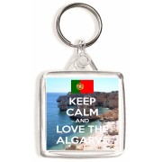 Keep Calm and Love the Algarve - Square Keyring