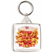 Keep Calm and Love Chip Butties - Square Keyring