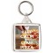 Keep Calm and Love Pizza - Square Keyring