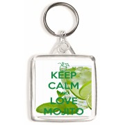 Keep Calm and Love Mojito - Square Keyring