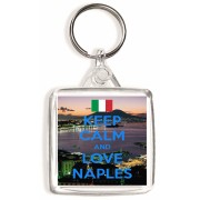 Keep Calm and Love Naples - Square Keyring