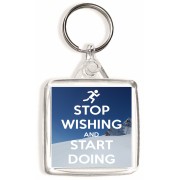 Stop Wishing and Start Doing - Square Keyring