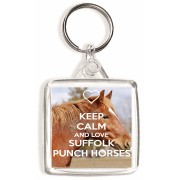 Keep Calm and Love Suffolk Punch Horses - Square Keyring