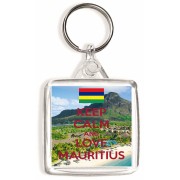 Keep Calm and Love Mauritius - Square Keyring