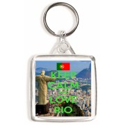 Keep Calm and Love Rio - Square Keyring