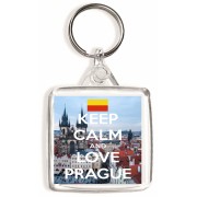 Keep Calm and Love Prague - Square Keyring
