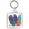 Keep Calm and Love Flip Flops - Square Keyring
